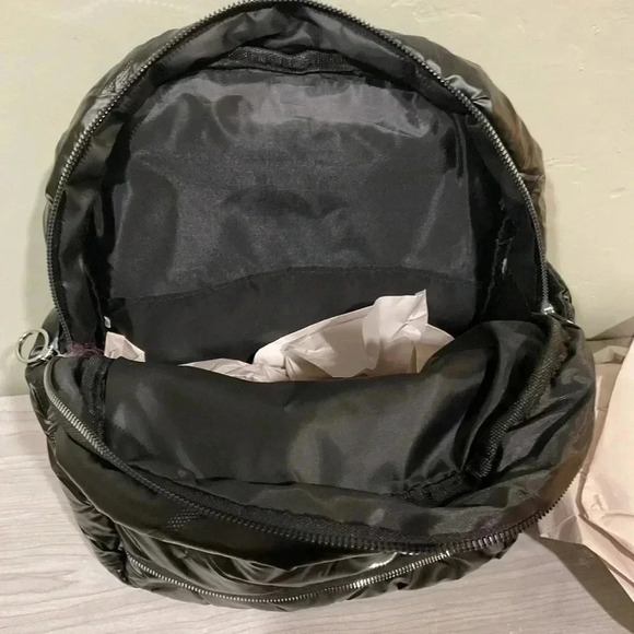 Midnight Black Metallic Puffer Backpack Made By Rozebud Accessories - Picture 6 of 7